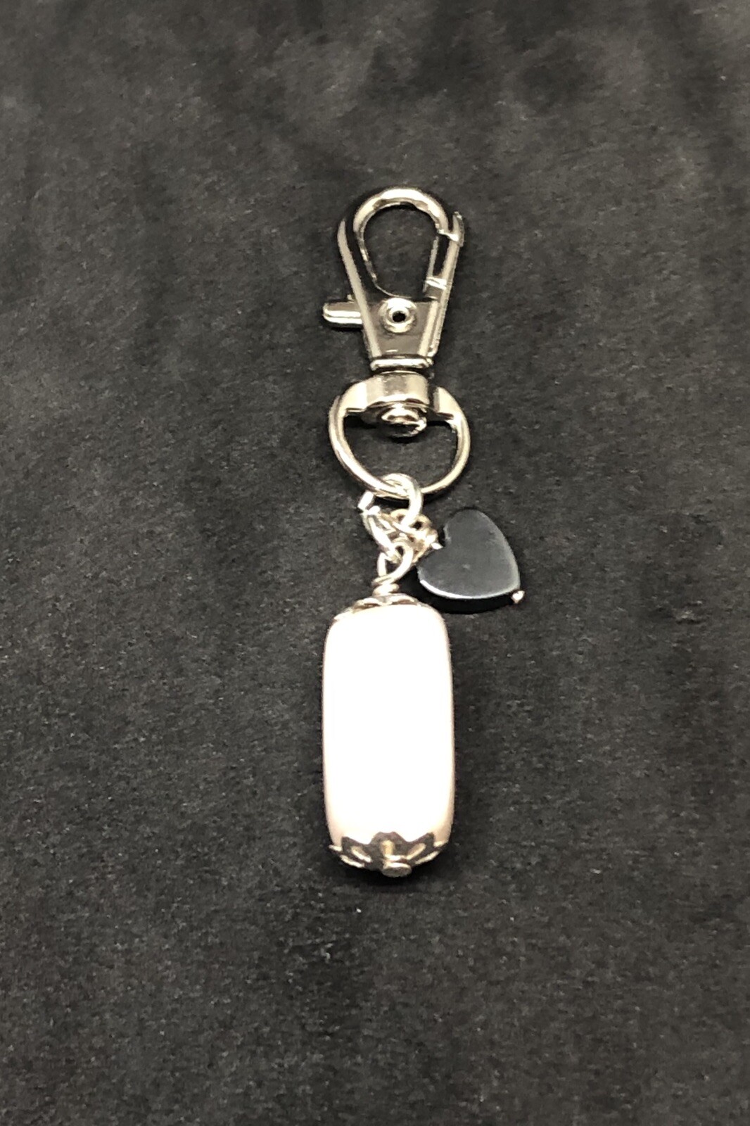 Rose Quartz Healing Pet Charm, Heart Gemstone Collar Charm, Crystal Collar Charm