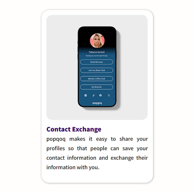 Popqoq Digital Business Card | Yellow Thin Tag | Tap & Share