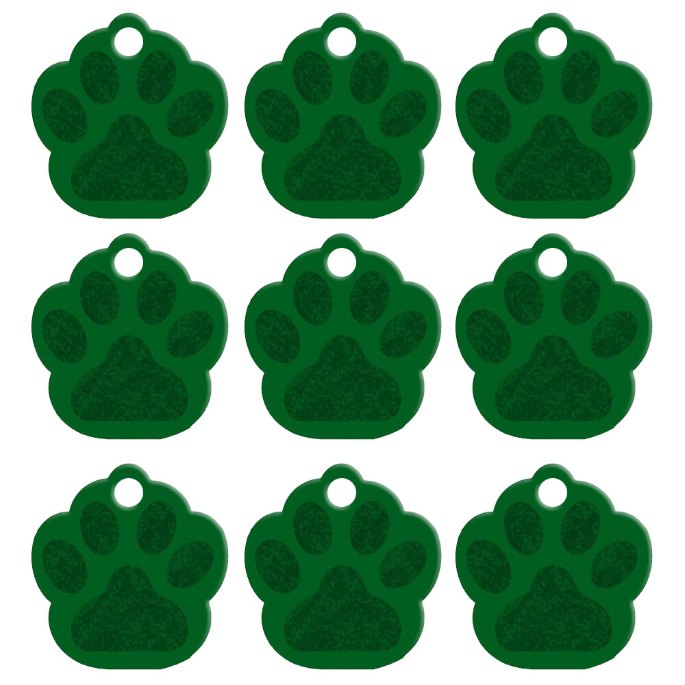 20pcs/lot Paw Shape Dog ID Tags Blank Aluminum Nameplate No Engraving 9 Colors