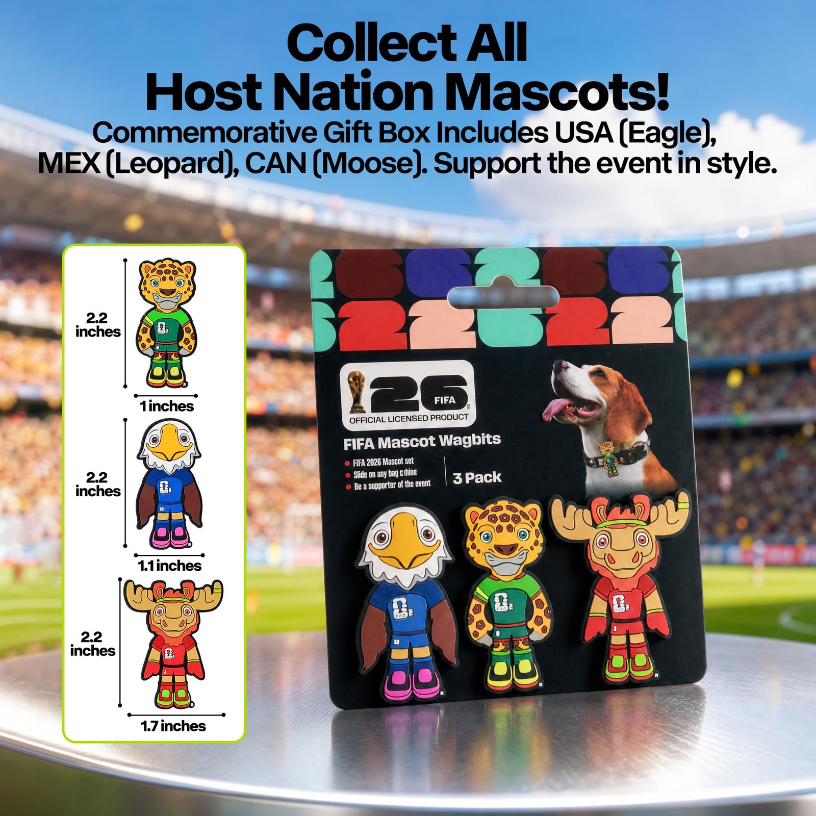 PET MOMENT Officially Licensed FIFA World Cup 2026 Mascot Slide-On fifa color