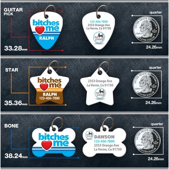 Bitches Love Me – Pet ID Tag – Custom Personalized Funny ID Tag