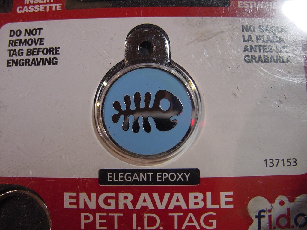 NEW – FIDO ENGRAVABLE PET I.D. TAG – BLUE FISH