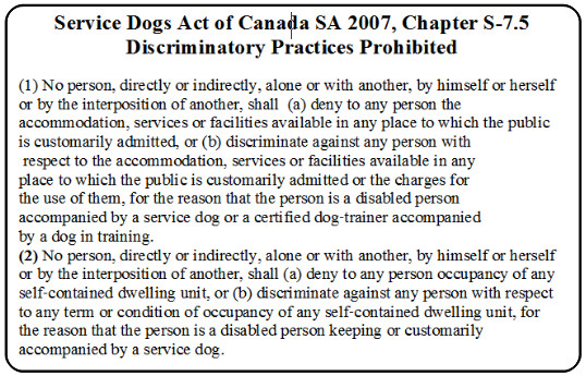 CANADIAN SERVICE DOG ID CARD – ASSISTANCE DOG CARD ID BADGE for Canada