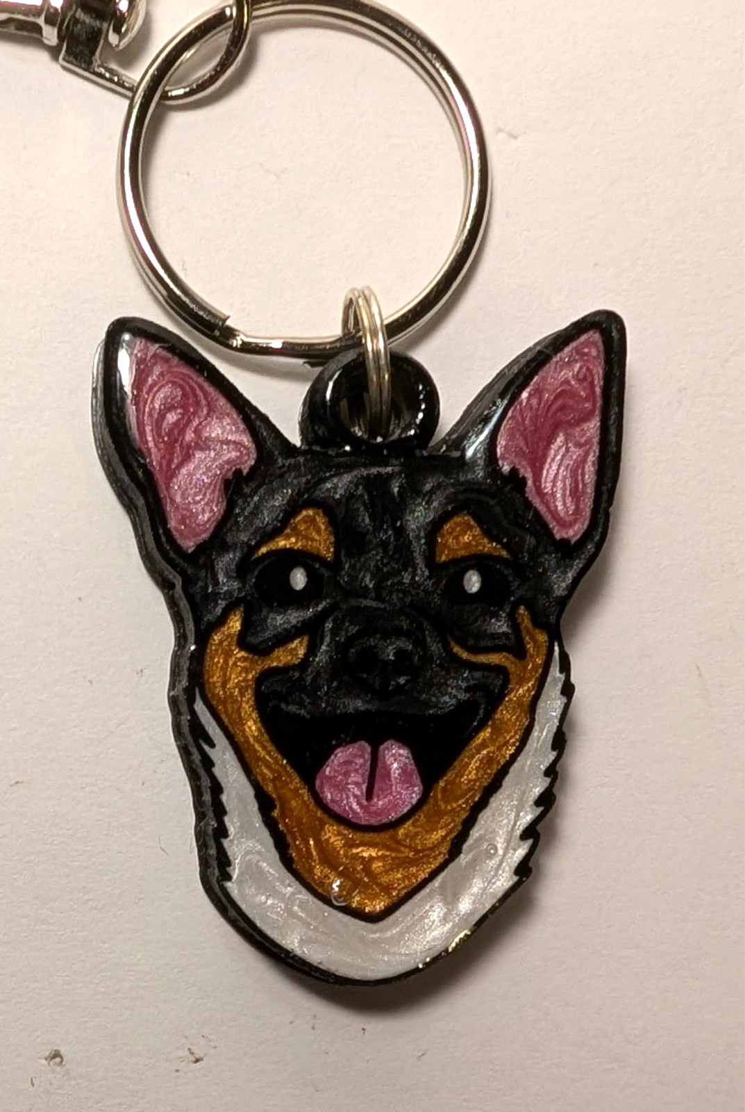 Hand Painted Artisan Dog Charm Keychains