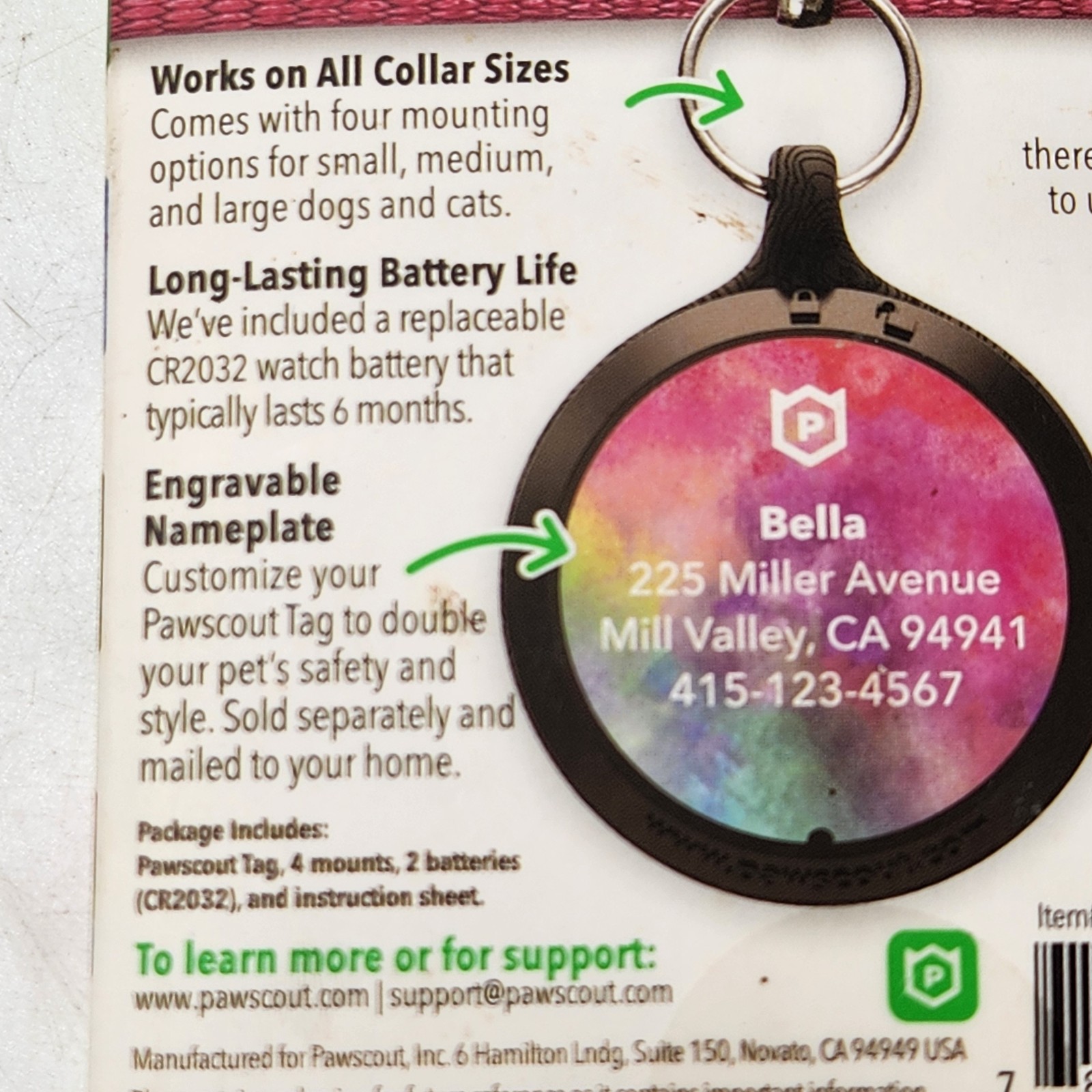 Pawscout Bluetooth Community Pet Finder Tag Walk Diary, Cats or Dogs Digital