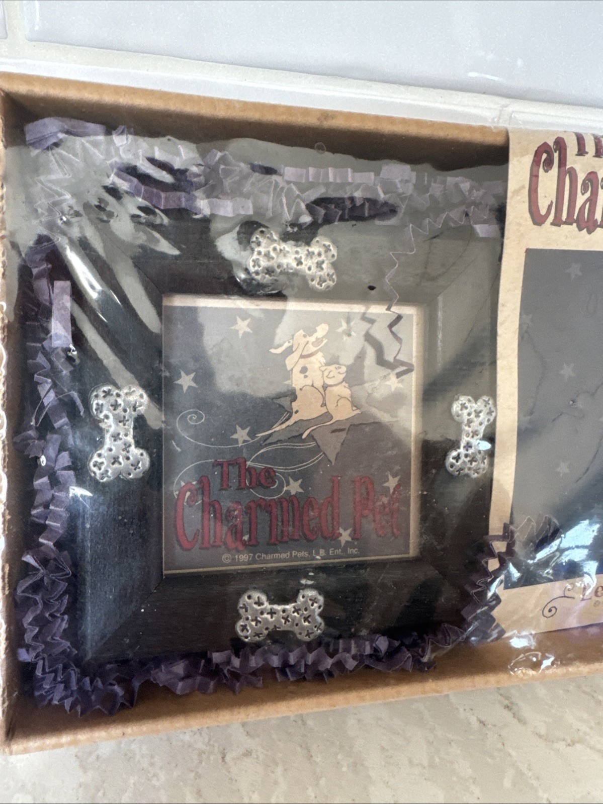Vintage Dog Leash Hook & Picture Frame The Charmed Pet 1997 NOS