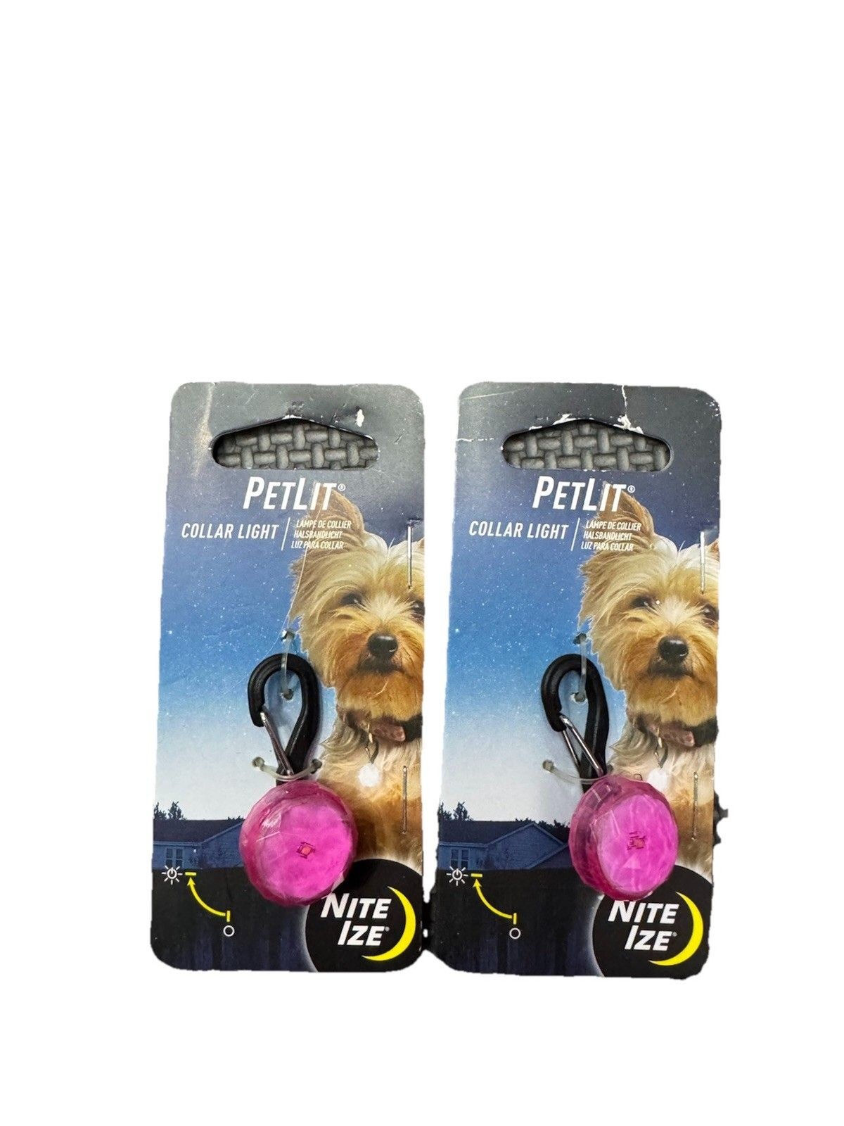 (RGB1) Nite Ize PetLit Collar Light Pink LED Clip-On Dog Safety Light Lot of 3