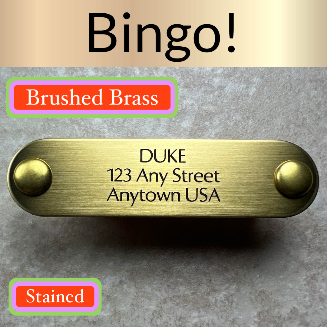 Custom Engraved NAME PLATE Engraved Dog Tags Personalized DOG COLLAR Tags BRASS