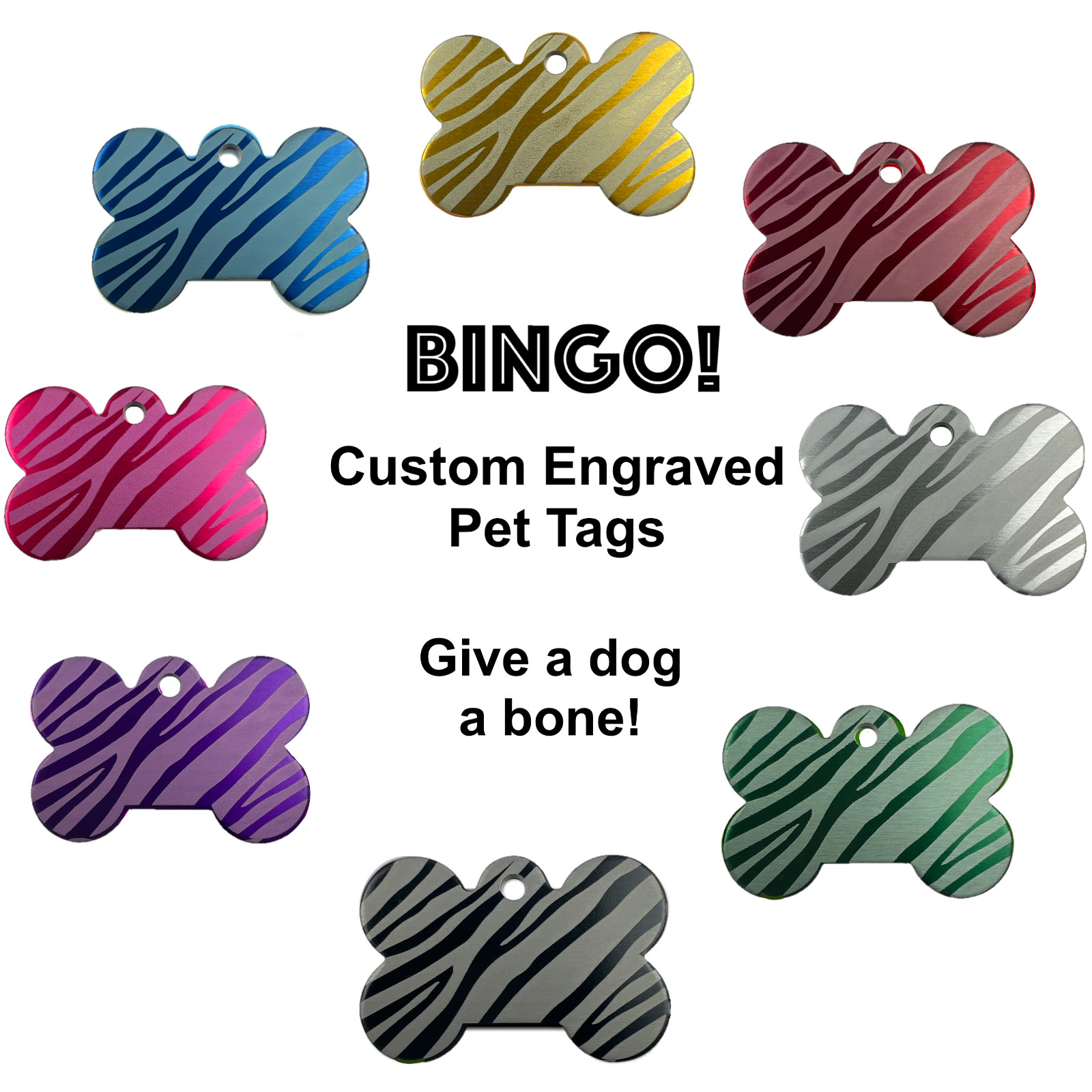Custom Engraved Dog Tags Personalized Dog Collar Pet Tags Engraved ID Tiger Bone