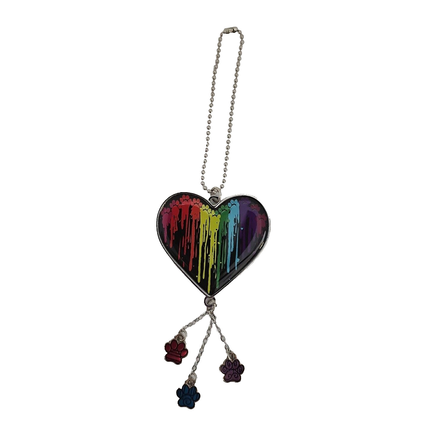Paws Heart Double-Sided Car Charm Multi-Colored Dog or Cat by GREATERGOOD
