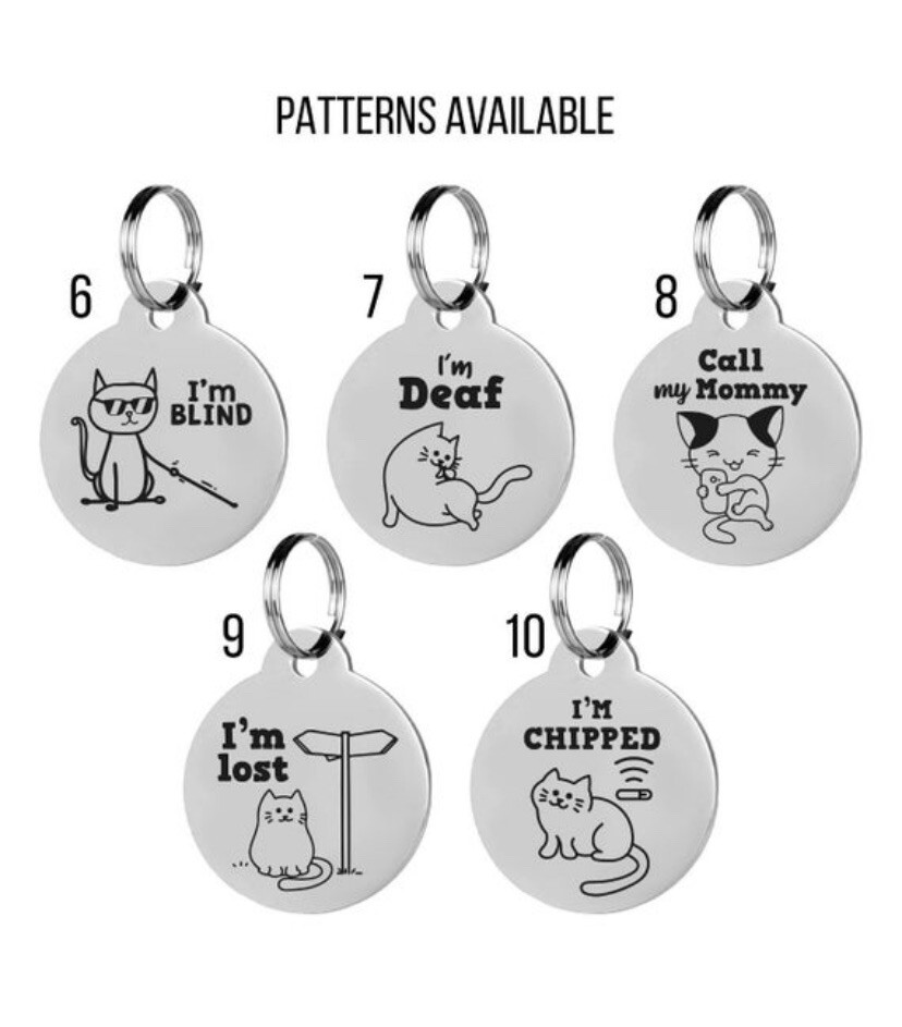 Custom Engraved Dog Tags Funny Pet ID Tag Double Sided Cat Tag Silent Tags