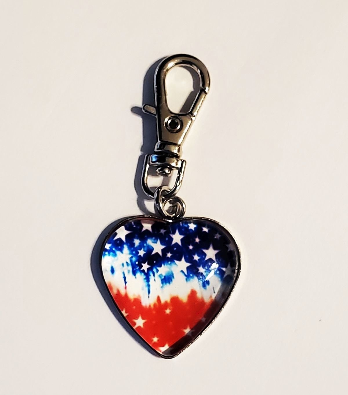 USA AMERICAN FLAG CHARM ZIPPER PULL BAG ACCESSORY OR DOG CAT COLLAR PATRIOTIC