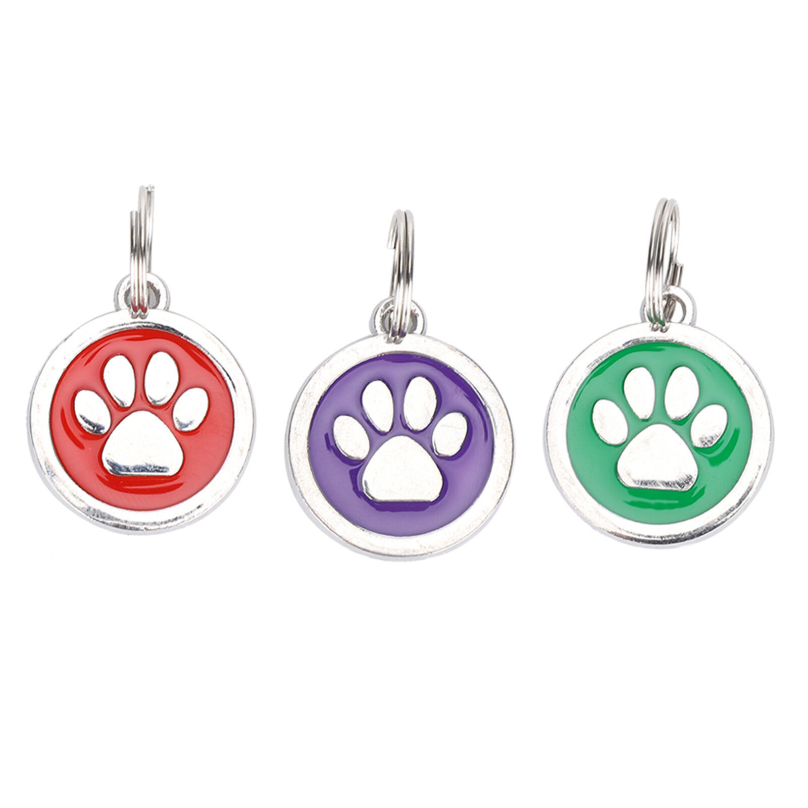 10pcs Pet Footprint Identity Neck Hanging Tag Metal Compact Cute Label for Cats