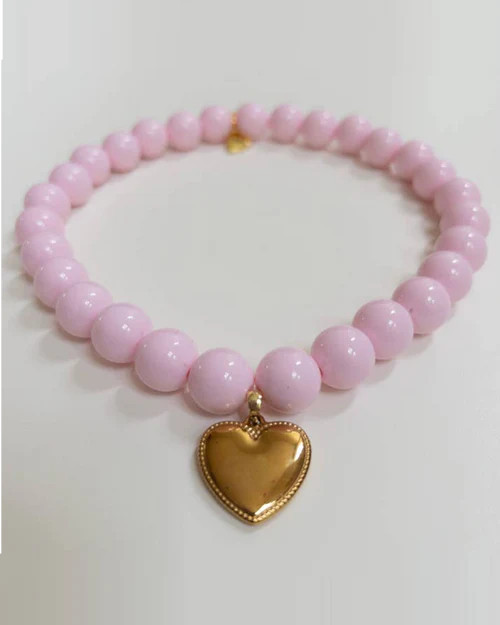 NWT FURB POLISHED PUP PINK DOG NECKLACE