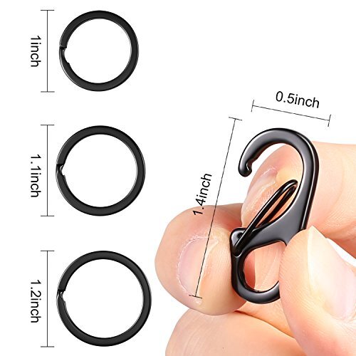 12 Pieces Dog Tag Clips Pet Tag Rings Dog ID Holder for Dogs and Cats, 3 Sizes