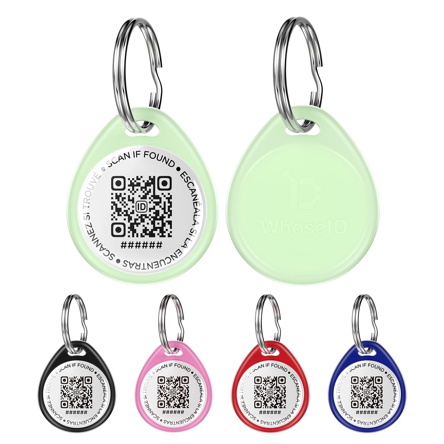 QR Code Dog Tag Cat Tag Scan Reunite Waterproof Durable Glow Dark Green Pet