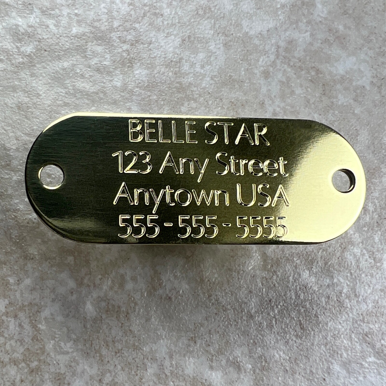 Custom Engraved Dog Tags Personalized Dog Collar ID Tags NAME PLATE BRASS MEDIUM