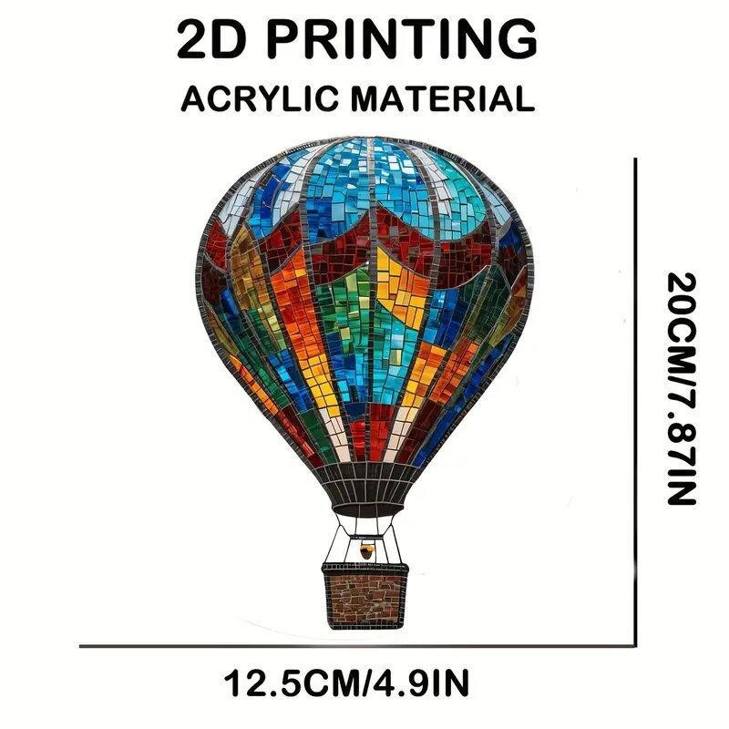 1pc 2D Acrylic Hot Air Balloon Light-Collecting Device Flower Window Pendant