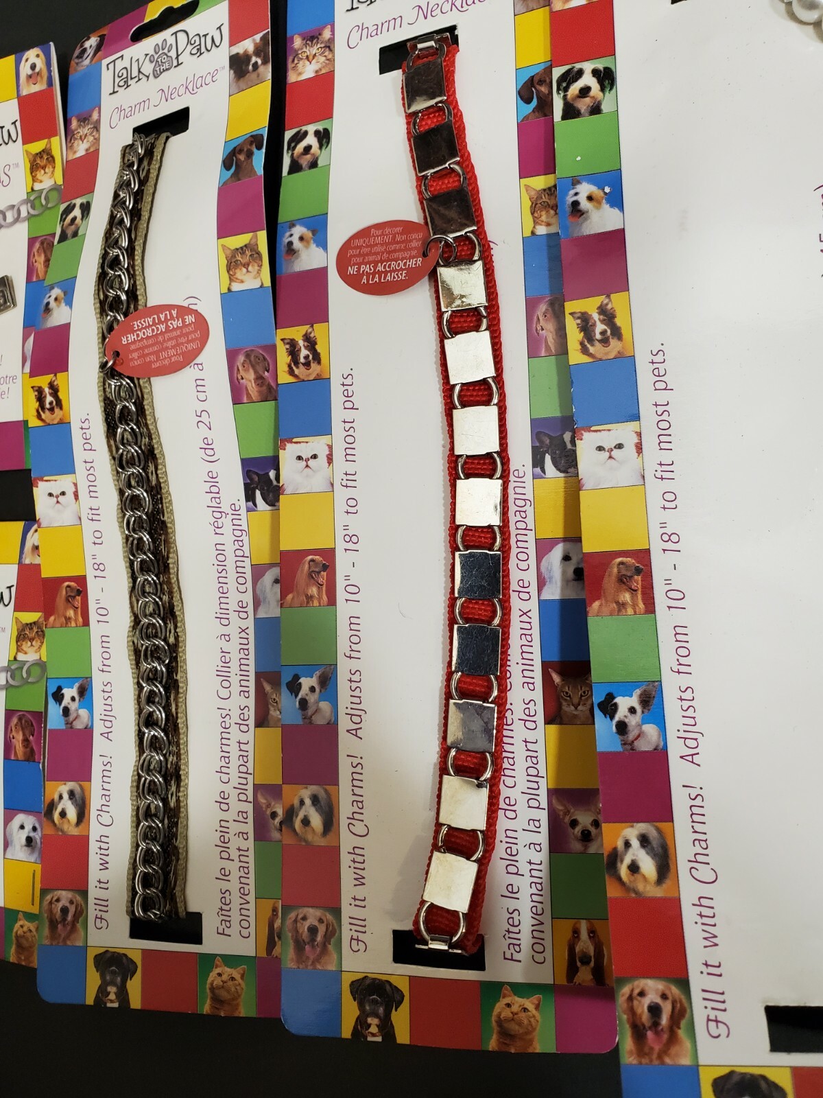Talk to the Paw Dog 3 Charm Necklaces & 6 Pet Charms 10 – 18 inches
