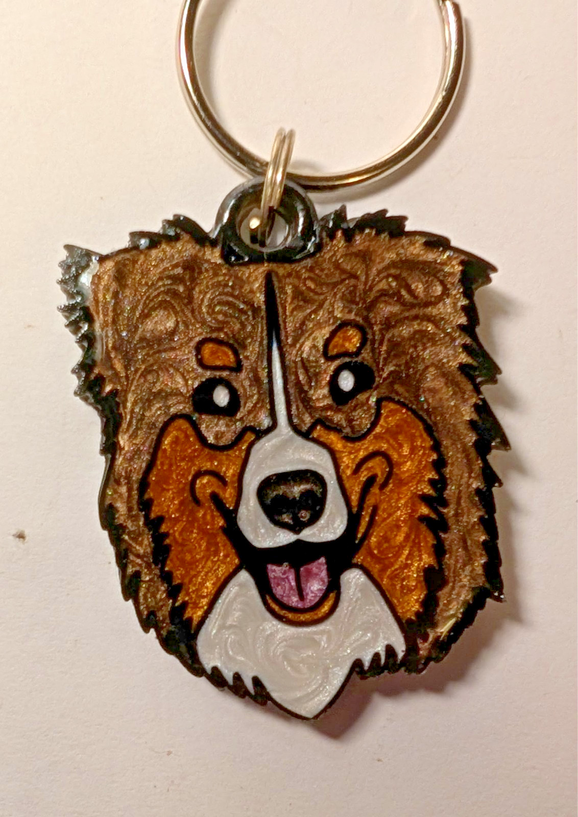 Hand Painted Artisan Dog Charm Keychains
