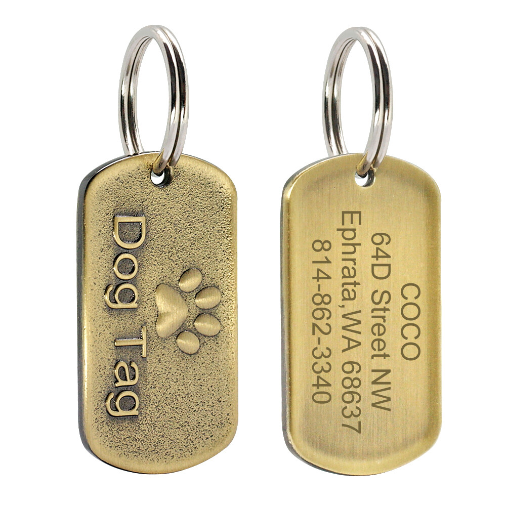 Military Dog Tags Customizable Name ID Collar Tag Engraved Personalized Necklace