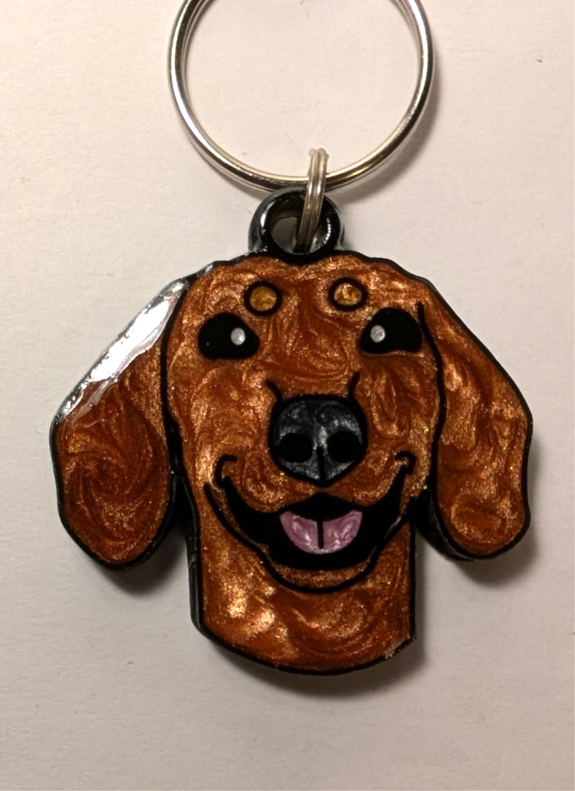 Hand Painted Artisan Dog Charm Keychains