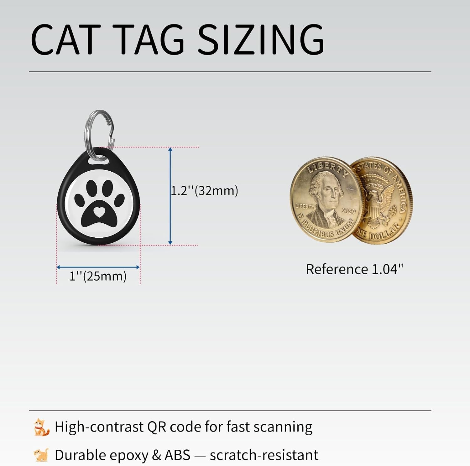 QR Code Cat ID Tag for Collar, Smart Pet ID with Free Online Profile, Instant…