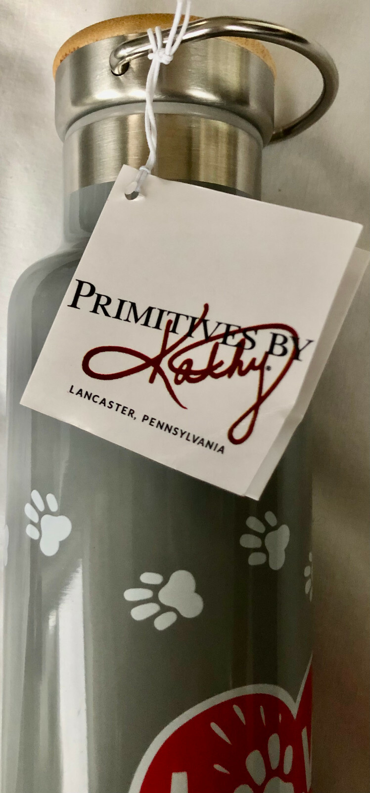 Primitives by Kathy Love My Rescue Insulated Bottle 25-oz New Tag Dog Lover Gift