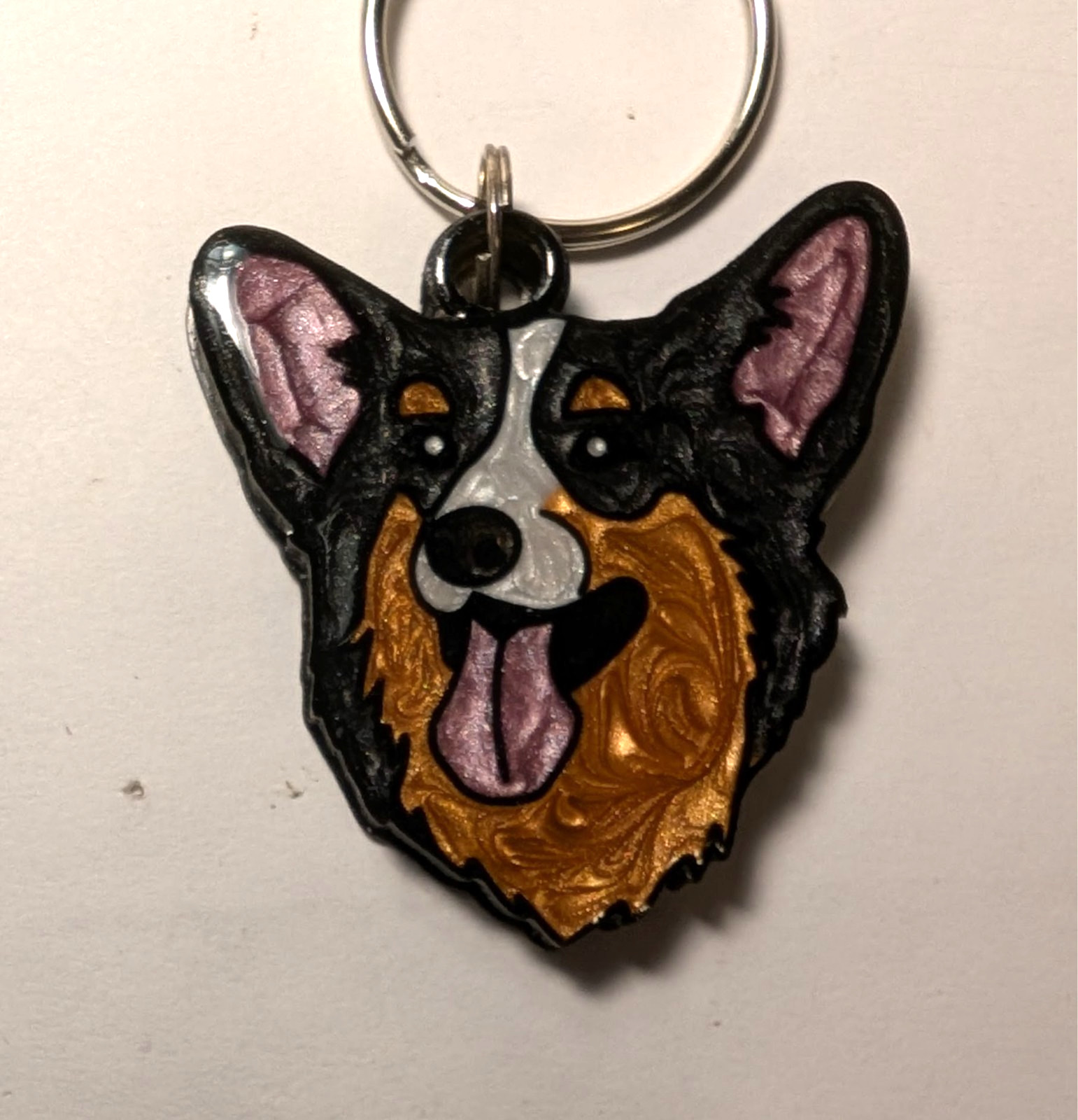 Hand Painted Artisan Dog Charm Keychains