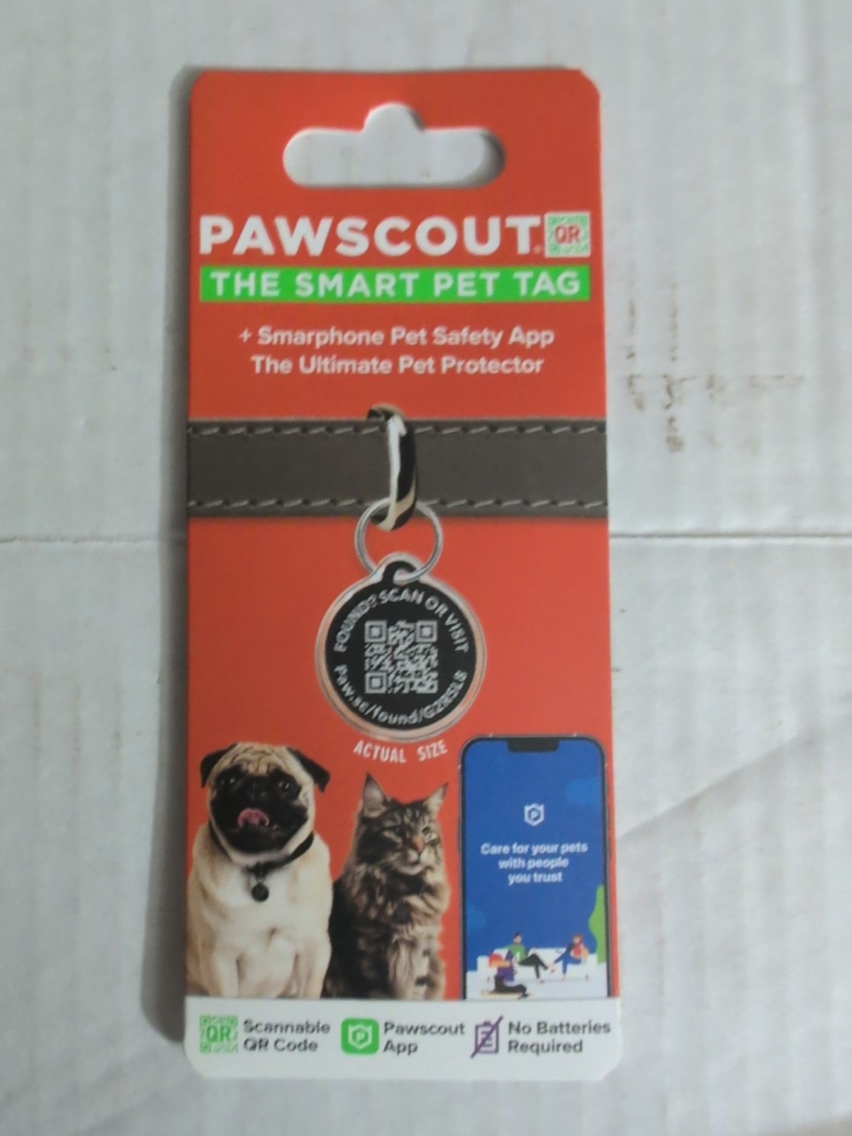 Pawscout QR The Smart Pet Tag Finder for Dogs/Cats Connects To Your Phone New