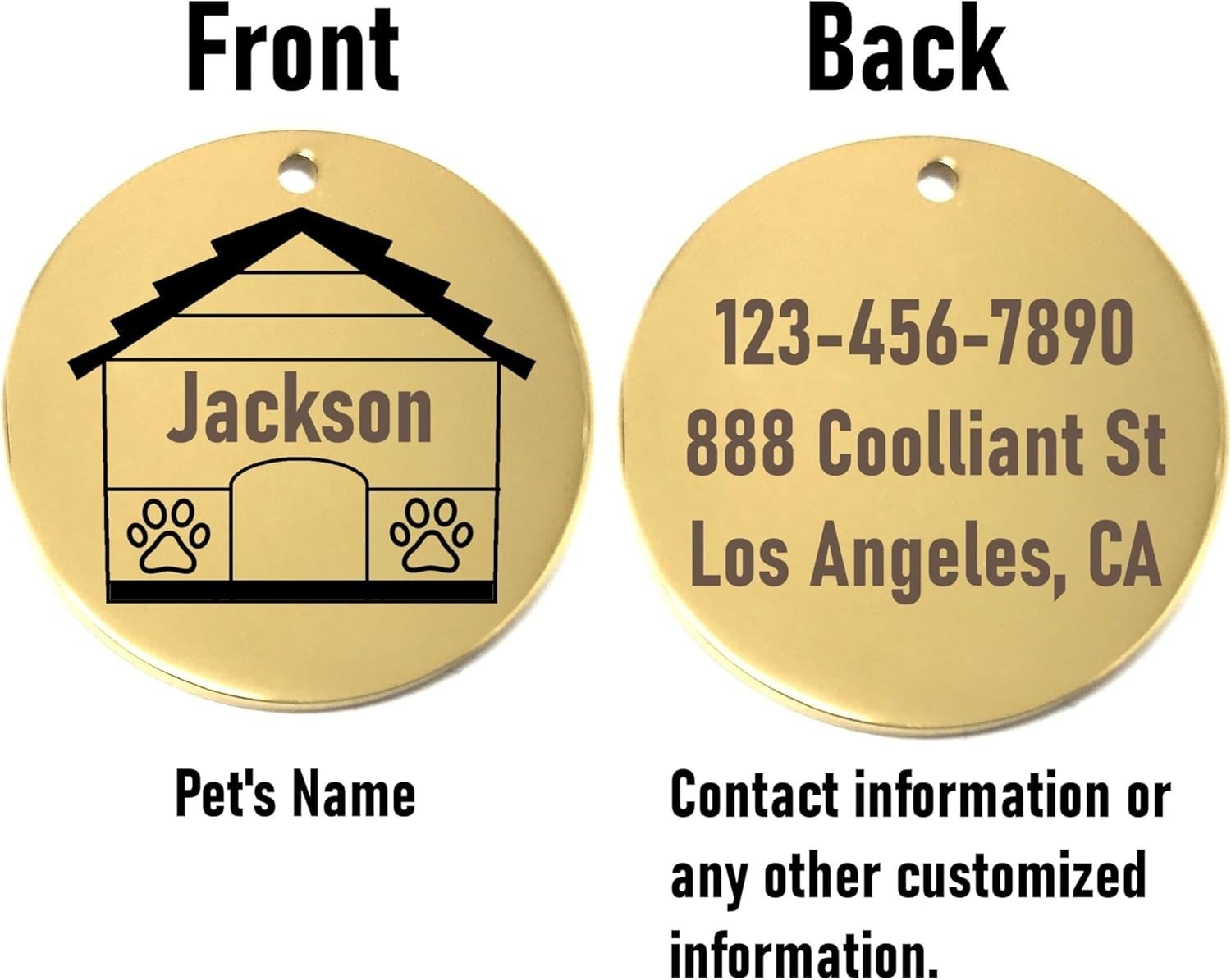 Personalized Dog House ID Tags – Custom Laser Etched Name Tag for Pet Collar