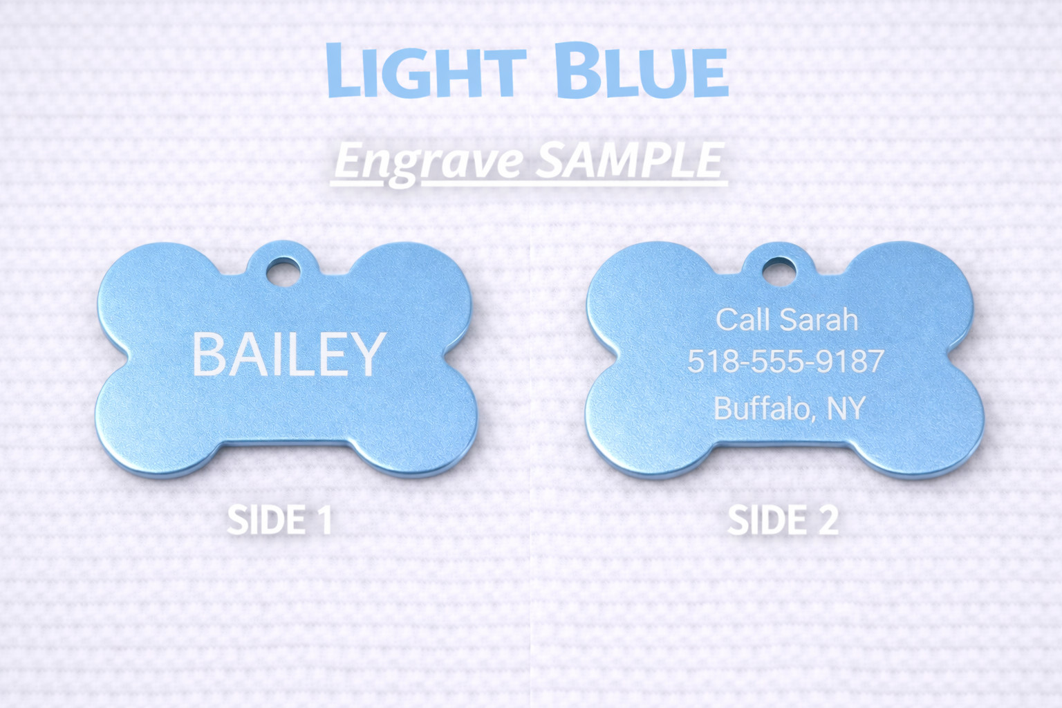 LASER ENGRAVED PERSONALIZED PET TAG ID DOG CAT NAME TAGS DOUBLE SIDE