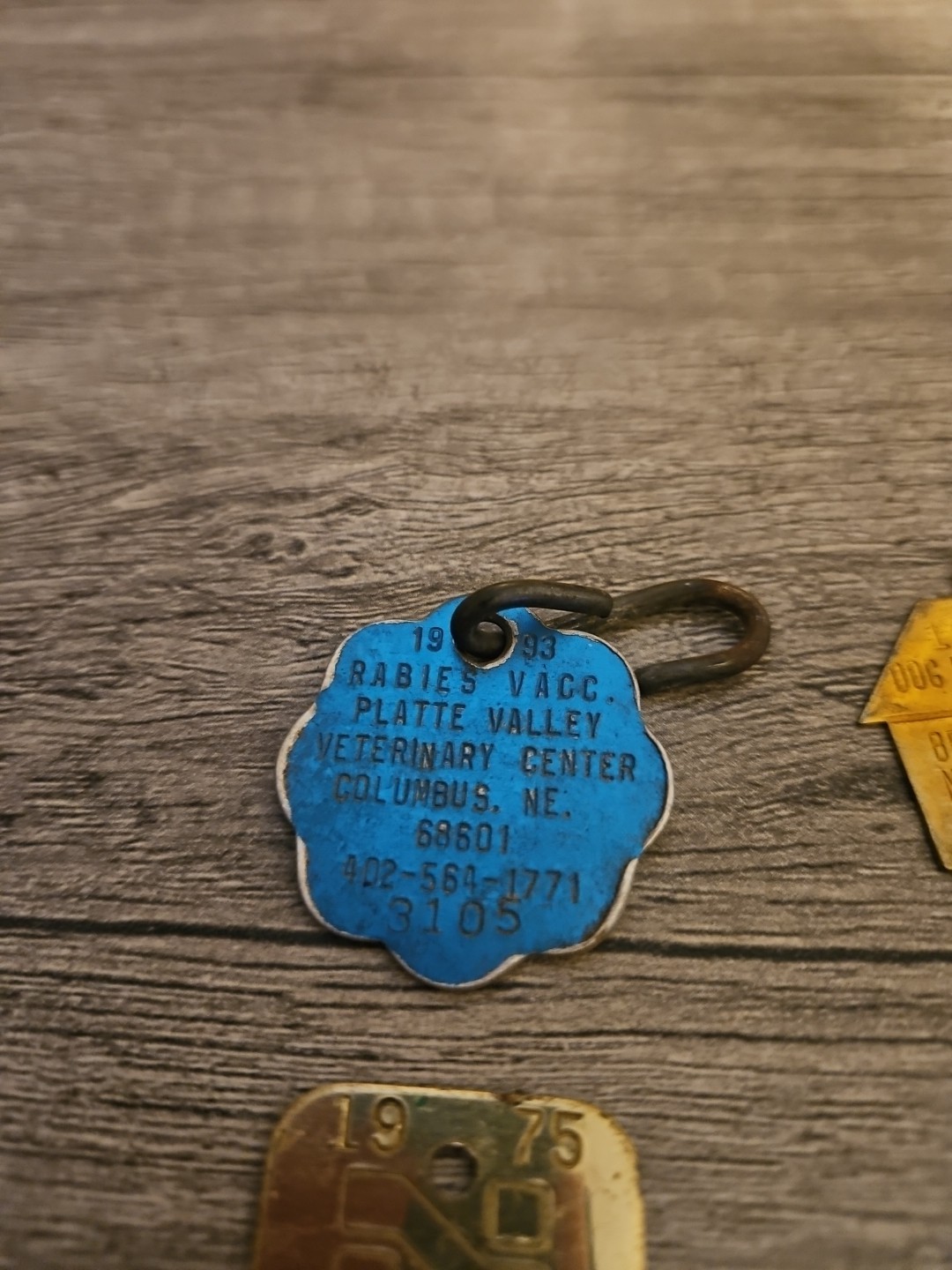 Assorted Nebraska Vintage Dog License and Rabies Tags Lot Of 6 1943-1993