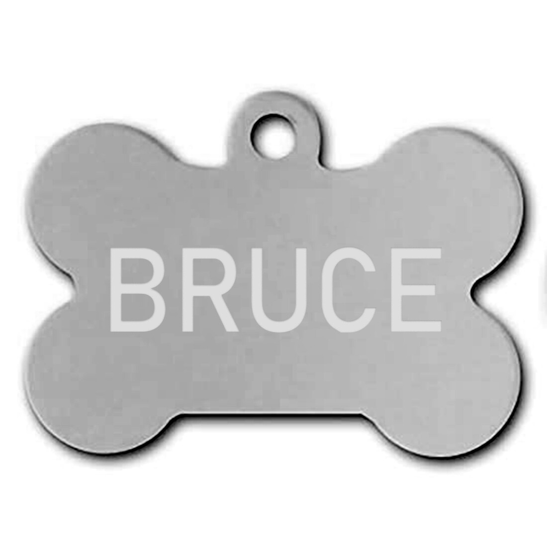 Bruce Named Engraved Bone Shaped Pet Dog Tag Halloween Costume Cosplay Pendant