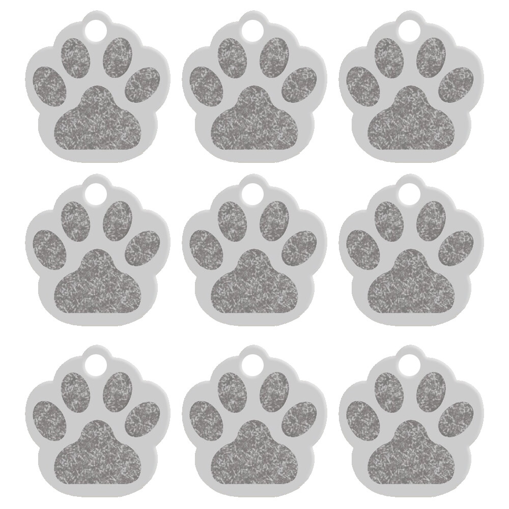 20pcs/lot Paw Shape Dog ID Tags Blank Aluminum Nameplate No Engraving 9 Colors