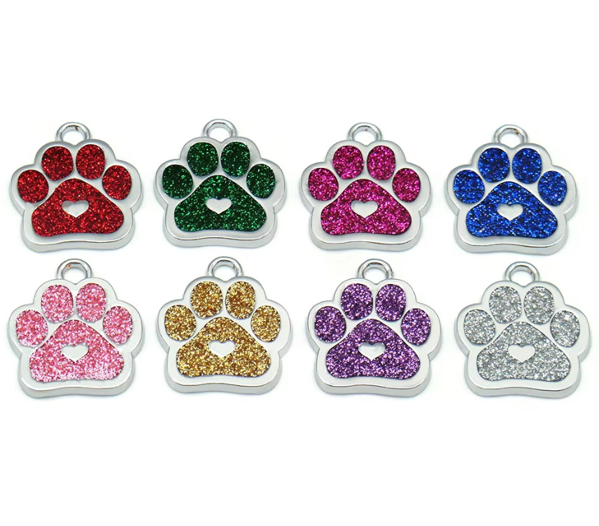 Shiny Paws Heart PET ID Tag Engraved Custom CAT DOG Collar Tag | Best Quality