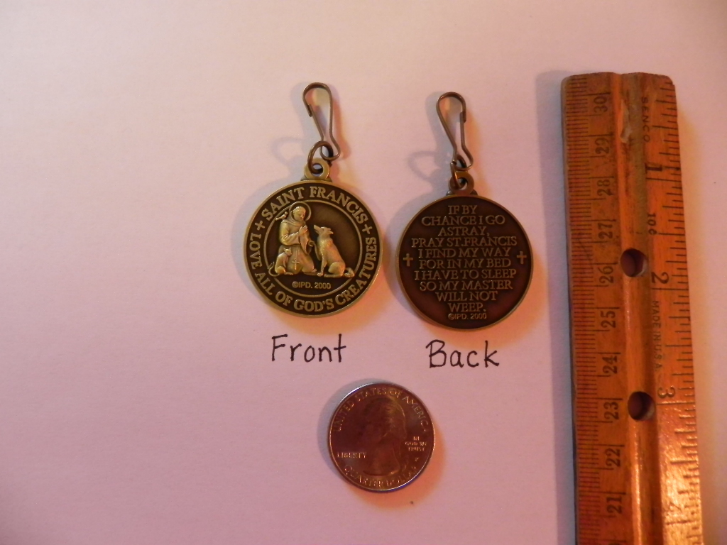 SAINT ST FRANCIS DOG COLLAR TAG pet MEDAL WITH PRAYER Gift Packaged new QUALITY