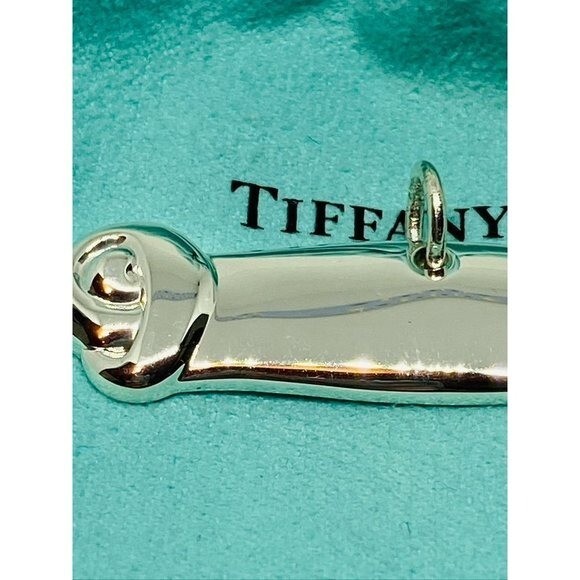 Tiffany & Co. Dog Bone Charm Pendant Tag Sterling Silver 51mm