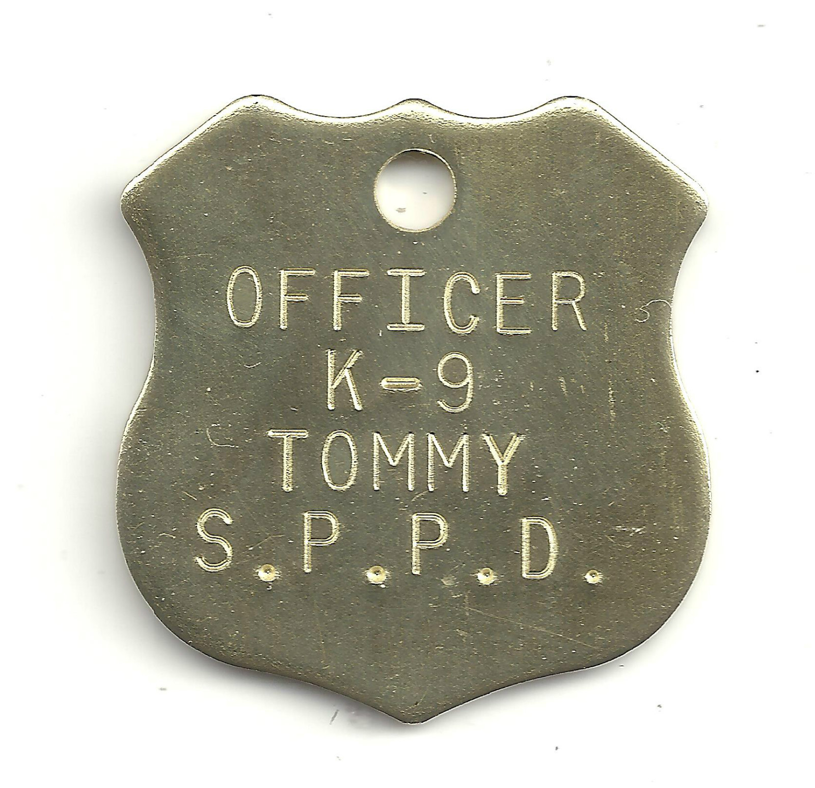 Mini Brass Badge Police Law K-9 Sheriff Shield Dog Pet ID Tag