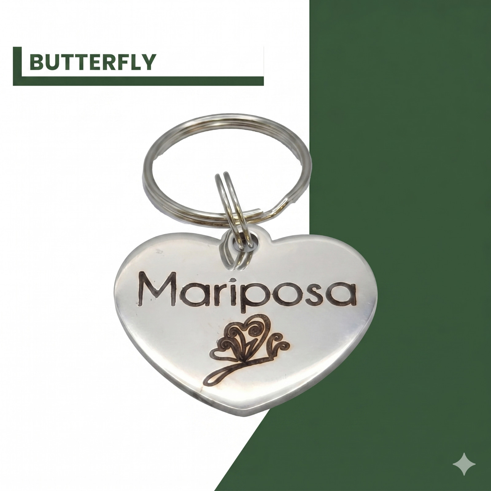 Deep Engraved Heart Honey Pet ID Stainless Steel Dog Tag Lifetime Warranty *