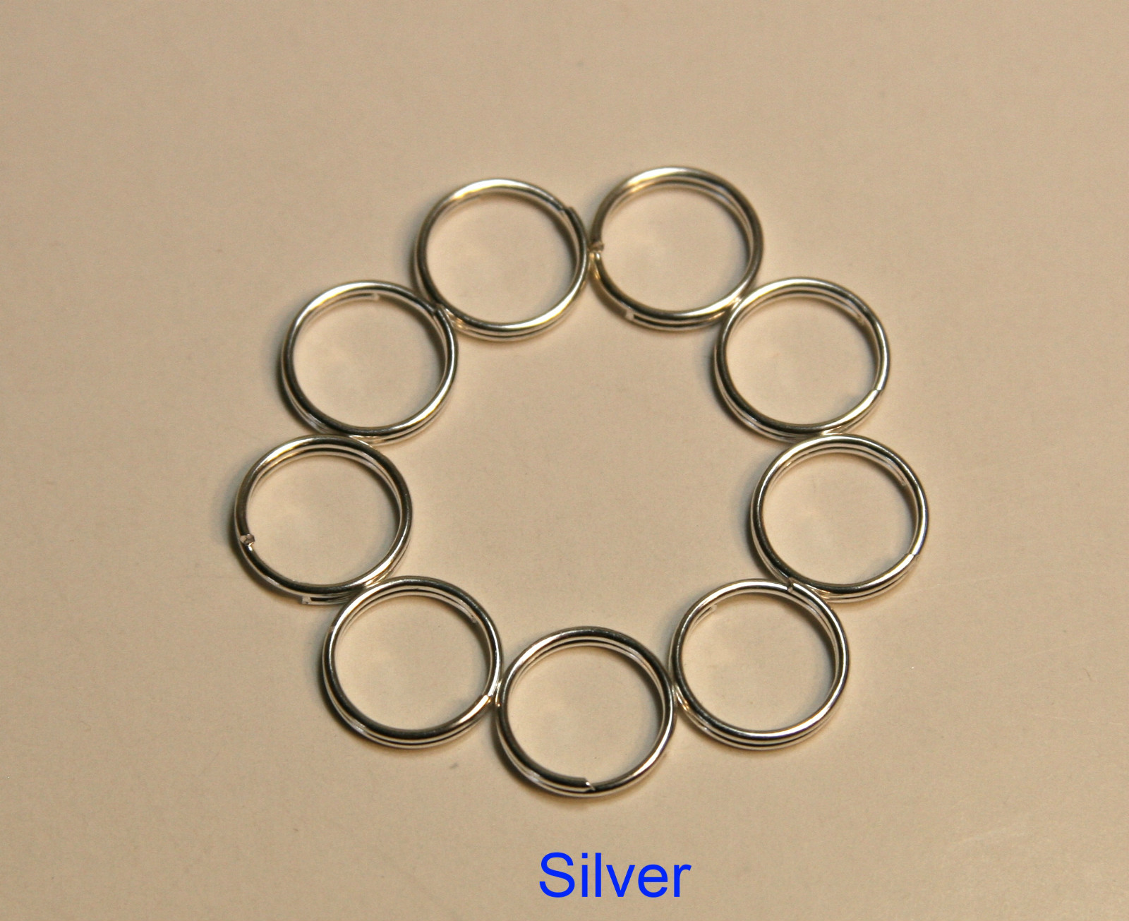 5mm,6mm,7mm,8mm,9mm Split Ring DOUBLE connector 6 Colors