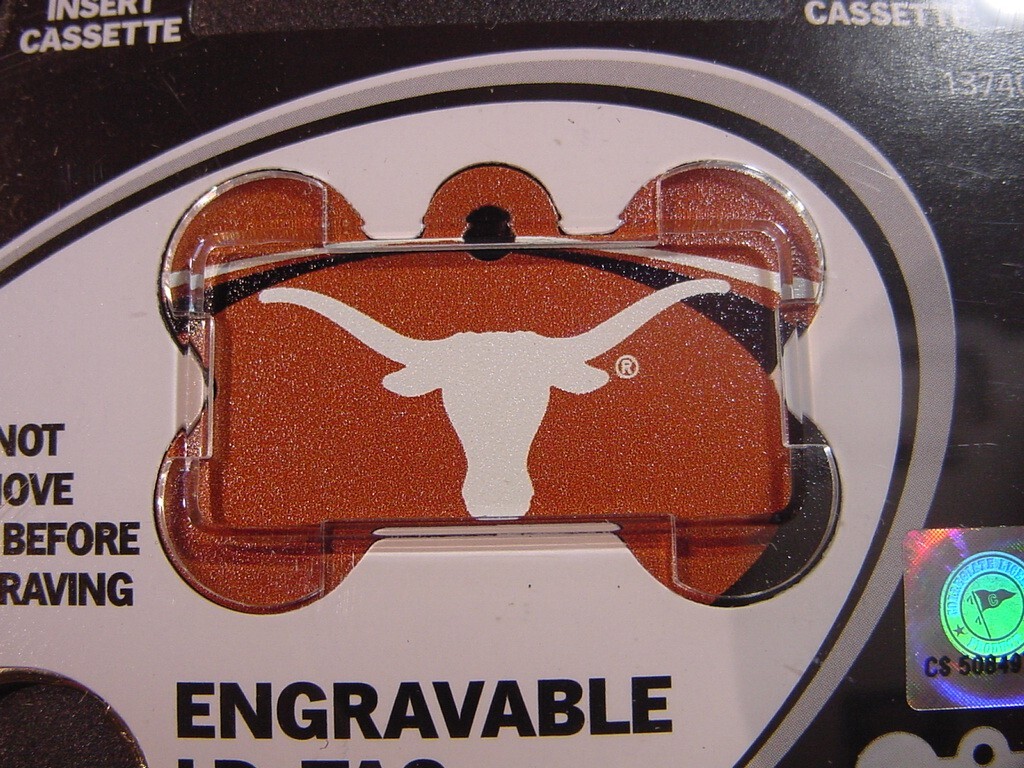 NEW – FIDO ENGRAVABLE PET I.D. TAG – TEXAS LONGHORNS