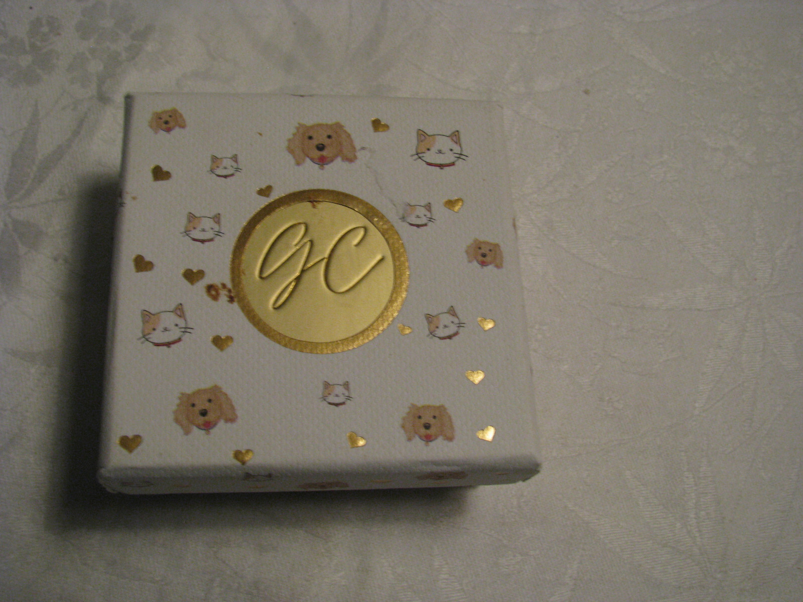 NEW Gold Cat Pet Charm Daisy & Crystal Boxed