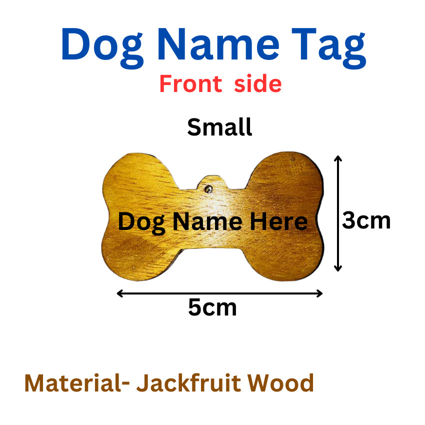 Dog /Cat Name Customized Tag Engraved Print Pet ID Bone tag Wooden Personalized