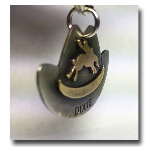Western Cowboy Cowgirl Hat Pet ID Dog Name Tag Free Engraving Brass Nickel Silv