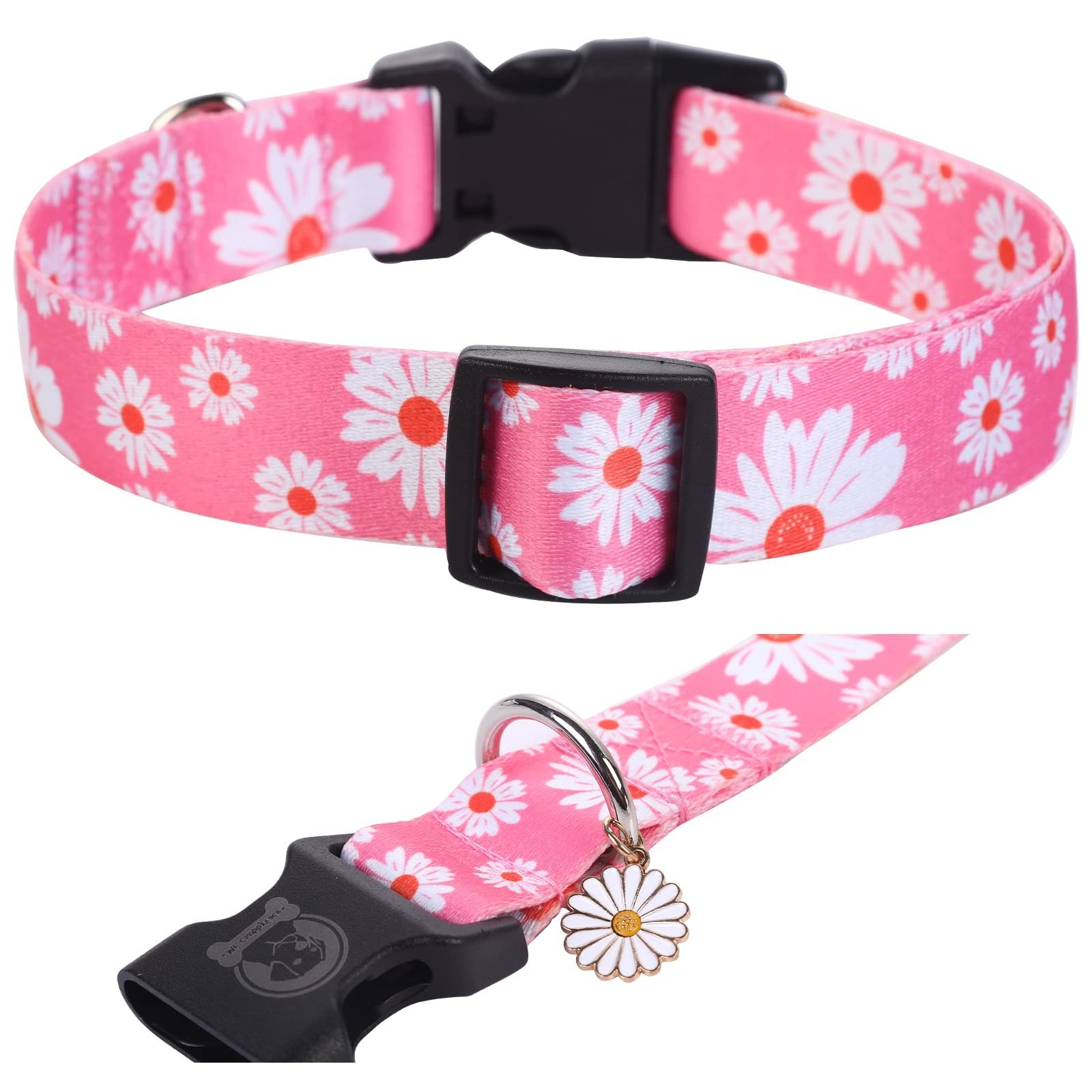 MR. CHUBBYFACE Flower Daisy Dog Collar Spring Floral Soft Adjustable Pet Boy …