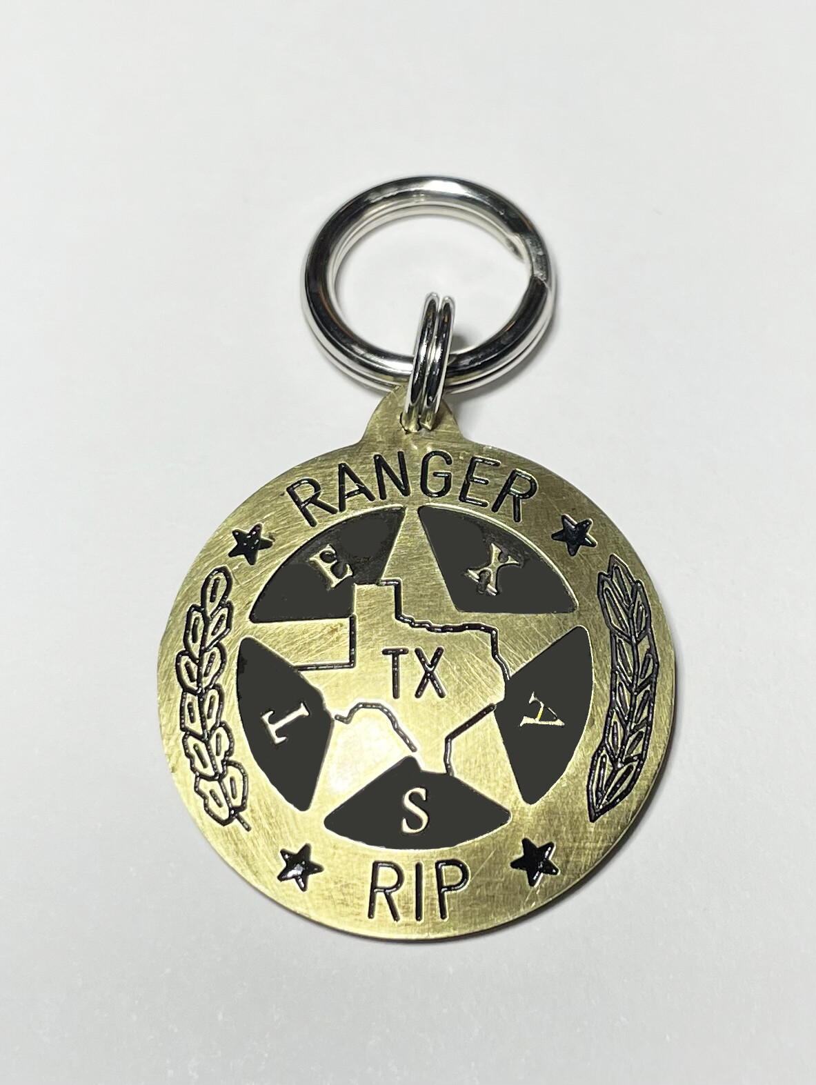 K9 Texas Ranger Police Badge Dog Tag-Custom Engraved ID Tag-Law Enforcement Pet