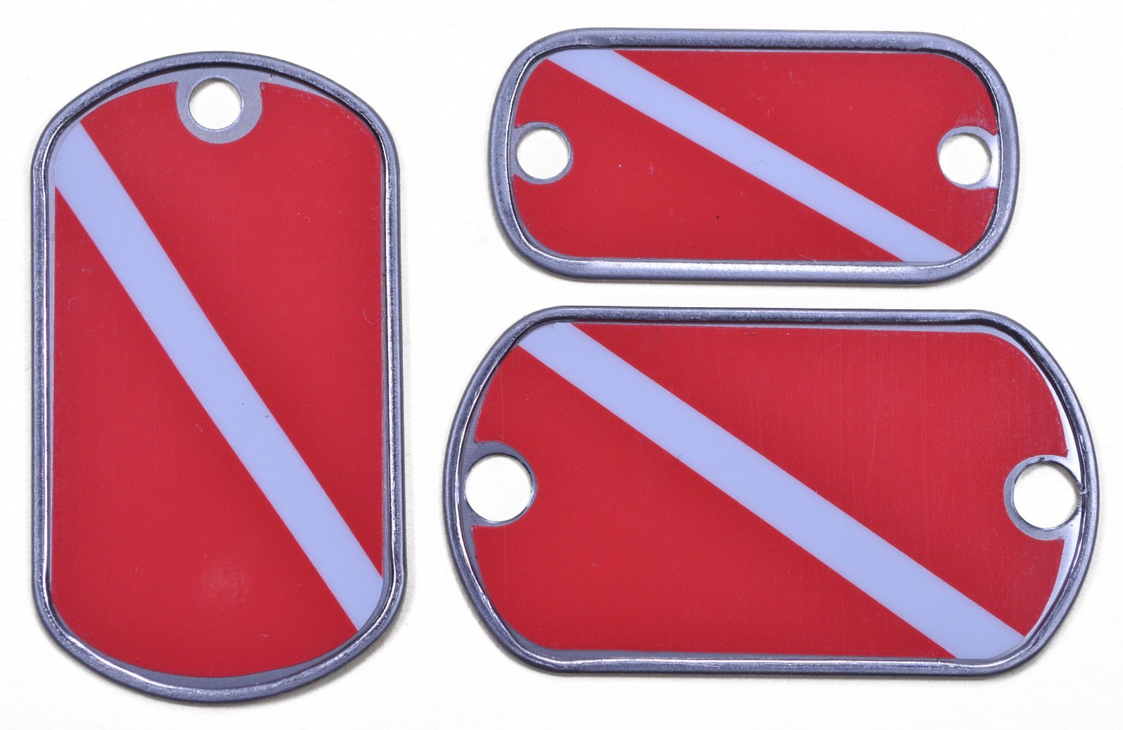 Divers Flag Vinyl Dog Tag – 3 Sizes – Great for Necklaces and Bracelets