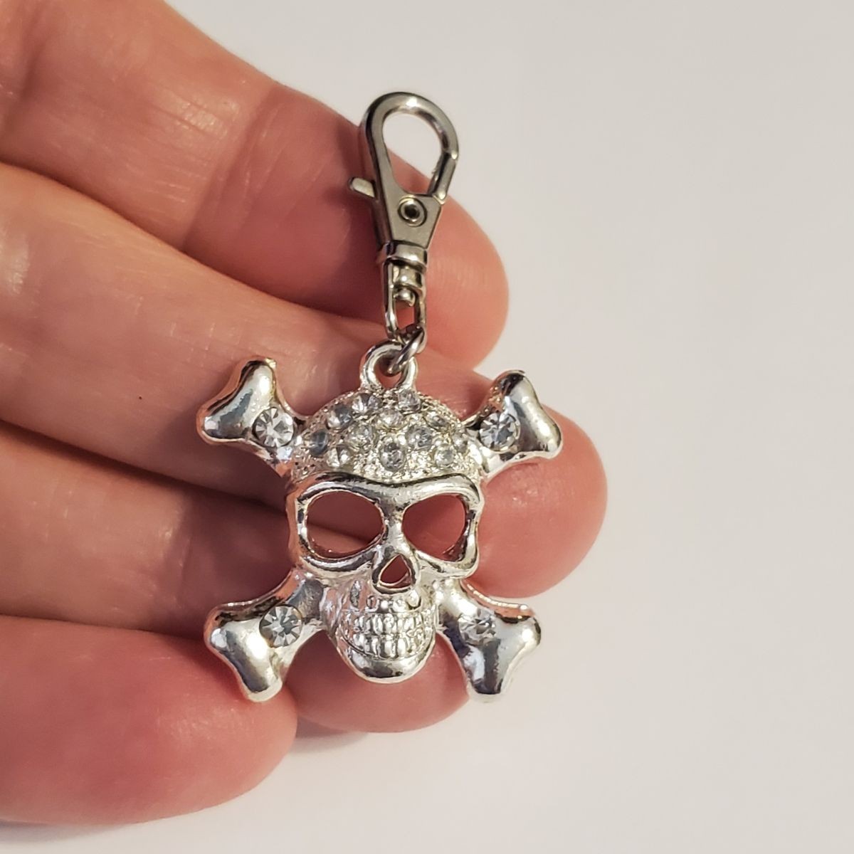 SKULL CHARM ZIPPER PULL BAG PURSE WALLET BACKPACK DAY OF THE DEAD FAT TUESDAY