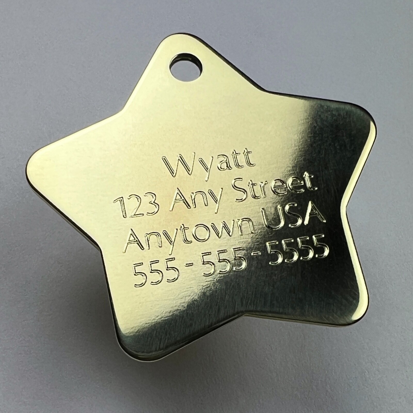 Custom Engraved Dog Tags Personalized Dog Collar Pet Tags Engraved ID BRASS STAR